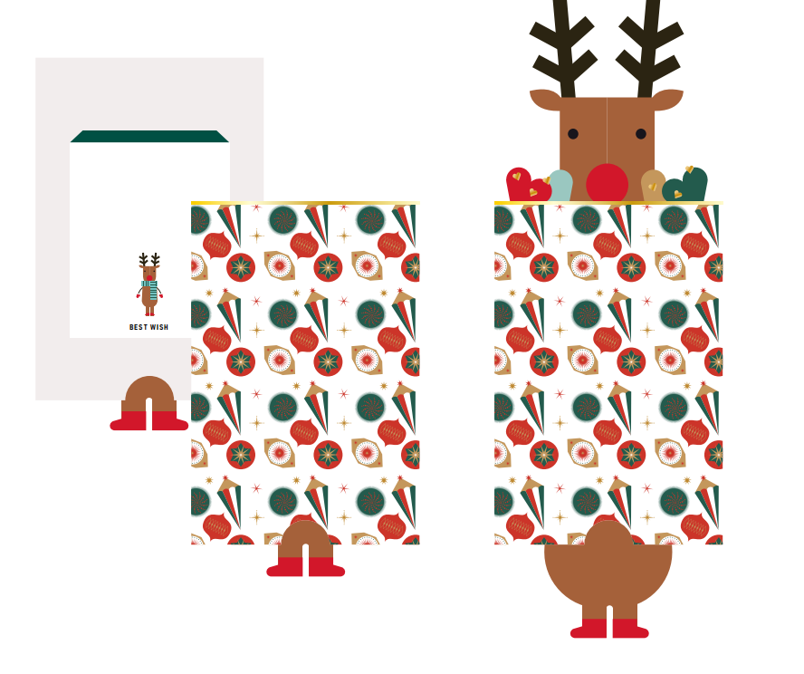 Christmas Elk Paper Card